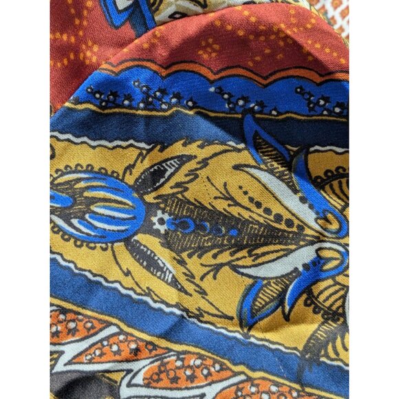 Chicos Paisley Tunic Top Size L Lace Up Long Sleeve Asymmetrical Hem Boho Indie - Picture 3 of 12